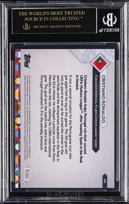 2025 TOPPS NOW UEFA NATIONS LEAGUE #7 CRISTIANO RONALDO BGS 10 BLACK LABEL view 2