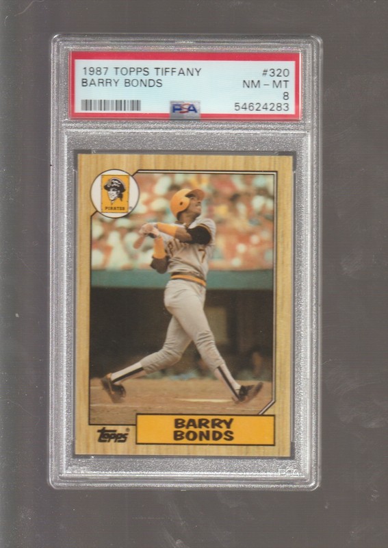 1987 Topps Tiffany #320 Barry Bonds PSA 8