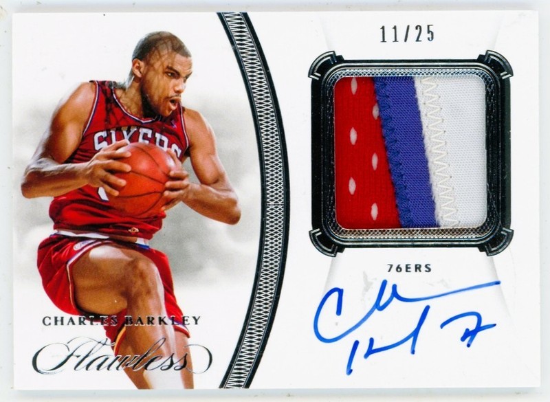2019 Panini Flawless Charles Barkley Game Worn Used Auto Patch /25 76ers  HOF