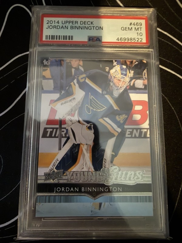 2014 Upper Deck Jordan Binnington Young Guns 469 Rookie PSA 10 St Louis Blues RC