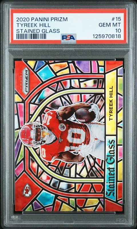 2020 PANINI PRIZM STAINED GLASS #15 TYREEK HILL PSA 10