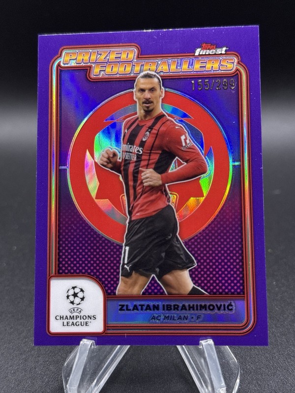 2024-25 Finest UEFA Zlatan Ibrahimovic Prized Footballers Purple Refractor /299