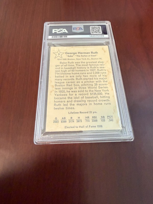 1961 Golden Press #3 Babe Ruth HOF. PSA 1 view 2