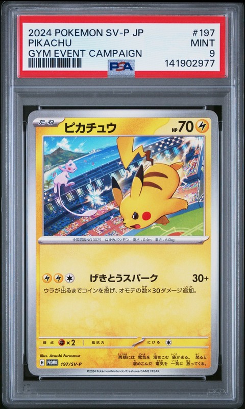 2024 POKEMON JAPANESE SV-P PROMO GYM EVENT CAMPAIGN #197 PIKACHU PSA 9