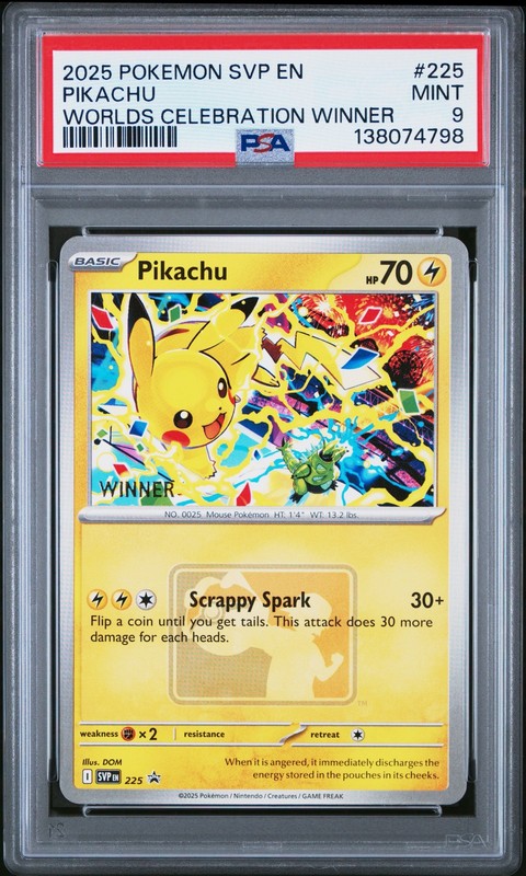 2025 POKEMON SVP EN-SV BLACK STAR PROMO #225 PIKACHU PSA 9
