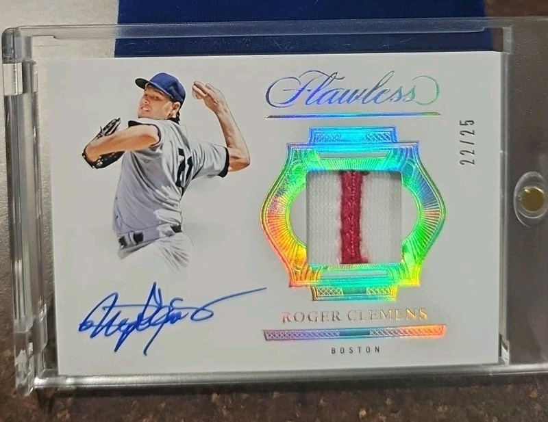 2025 Panini Flawless Baseball Roger Clemens Prime Game Used Patch Auto /25 🔥