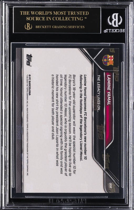 2025 FC BARCELONA TOPPS NOW #2 LAMINE YAMAL BGS 10 BLACK LABEL view 2