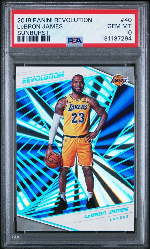 2018 PANINI REVOLUTION SUNBURST #40 LEBRON JAMES 41/75 PSA 10