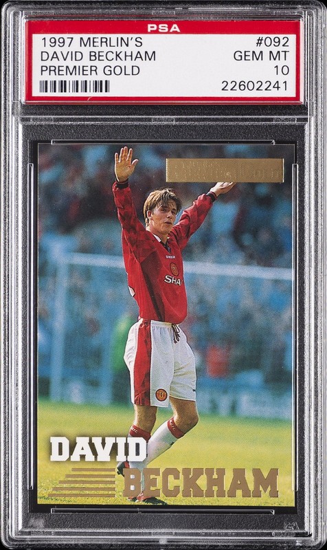 1996 MERLIN'S PREMIER GOLD #92 DAVID BECKHAM PSA 10