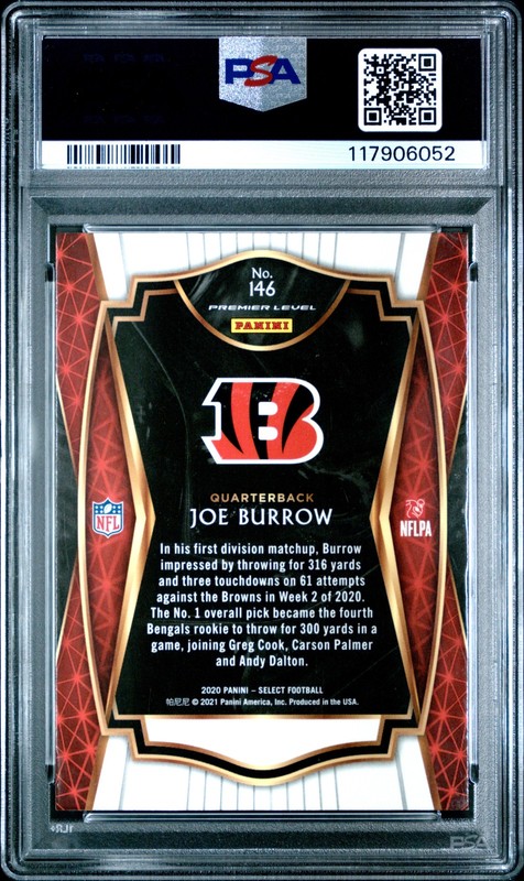 2020 PANINI SELECT #146 JOE BURROW PSA 4 view 2