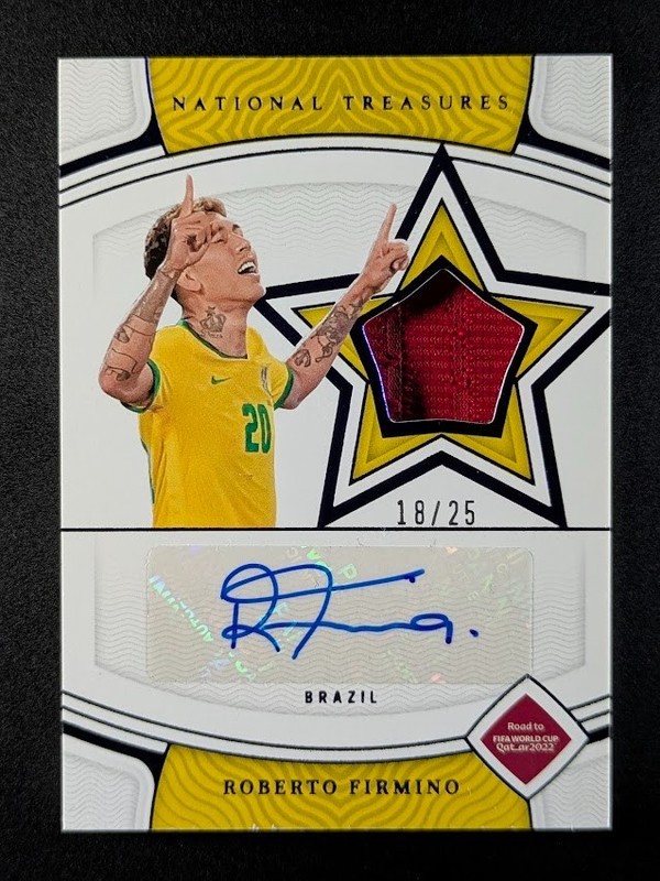 2022 Panini National Treasures ROBERTO FIRMINO 18/25 Patch Auto Ruby #SS-RFO