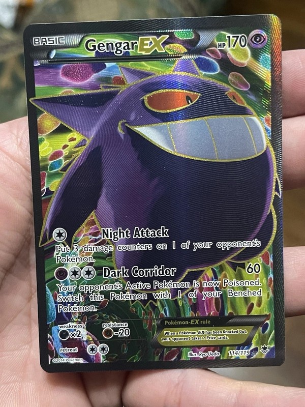 Gengar EX Full Art Ultra Rare 114/119 XY Phantom Forces 2014 Pokemon TCG Card