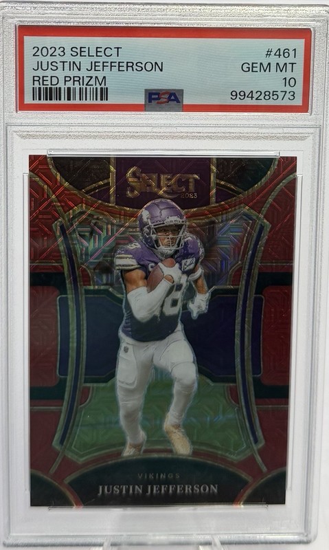 2023 Panini Select - Justin Jefferson - Red Prizm /49 PSA GEM MINT 10