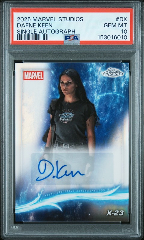 2025 TOPPS MARVEL STUDIOS CHROME SINGLE AUTO #DK DAFNE KEEN/X-23 PSA 10