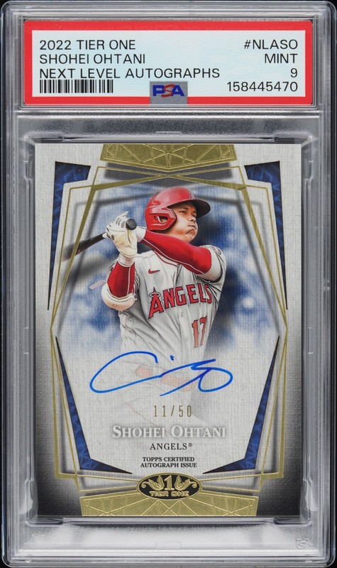 2022 TOPPS TIER ONE NEXT LEVEL AUTOS #NLASO SHOHEI OHTANI 11/50 PSA 9 AUTO