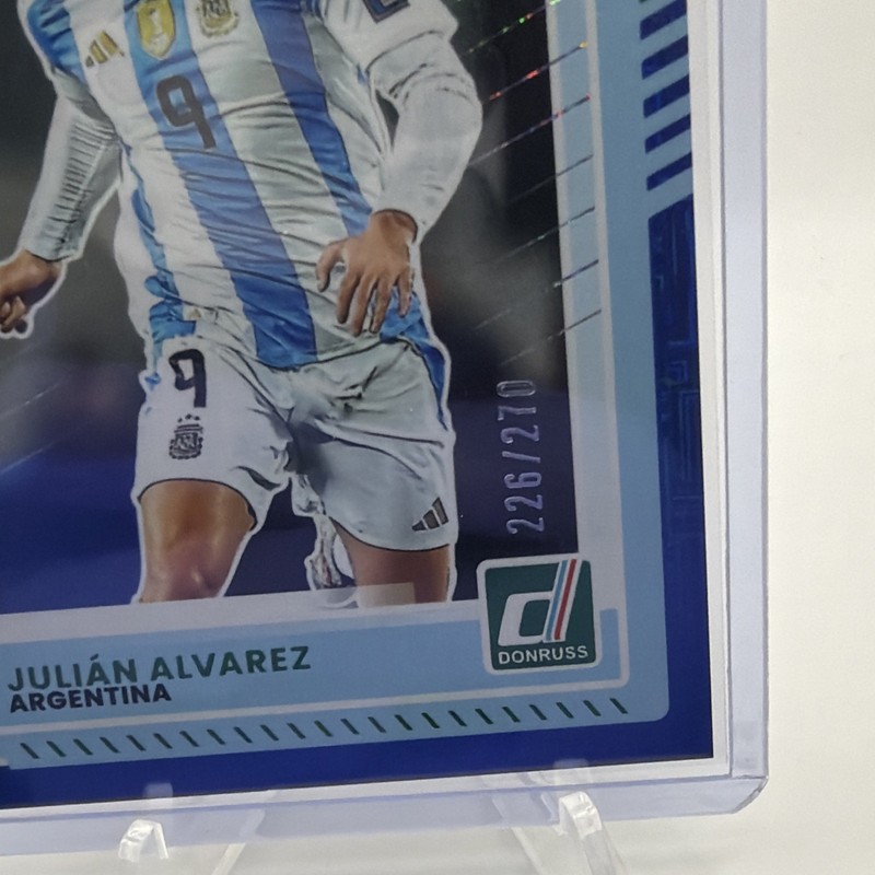 2025-26 Panini Donruss Road To FIFA World Cup Teal /270 Julian Alvarez Argentina view 2