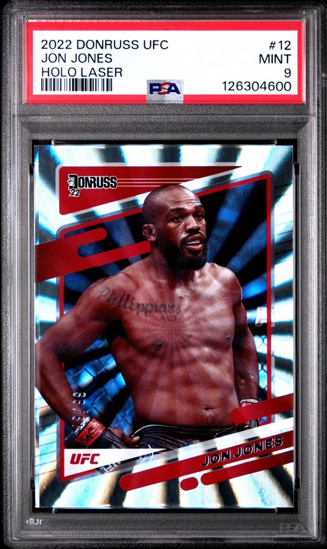 2022 PANINI DONRUSS UFC HOLO LASER #12 JON JONES 49/99 PSA 9