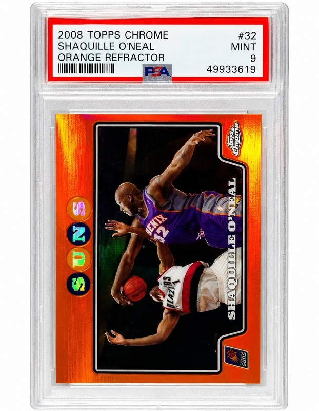 2008 Topps Chrome Shaquille O’Neal Orange Refractor #32 /499 - PSA 9