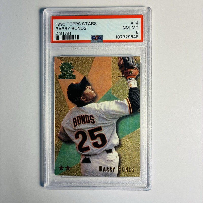 1999 Topps Stars #14 Barry Bonds- 2 Star PSA 8⭐️7 MVP🏆762 HR’s Nice!