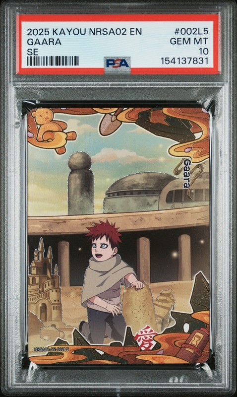 2025 KAYOU NARUTO SMRITI COLLECTIBLE CARD #002L5 GAARA PSA 10