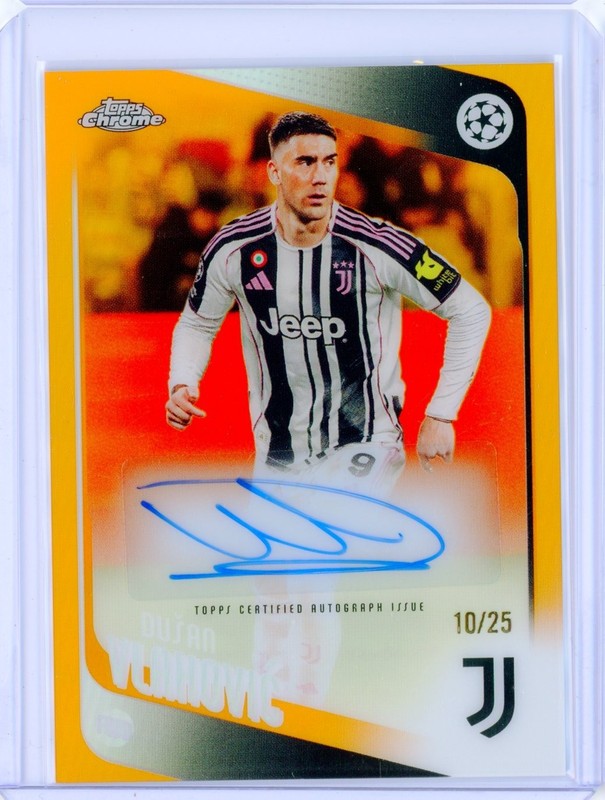 2025-26 Topps Chrome UEFA UCC DUSAN VLAHOVIC Orange Ref AUTO Autograph 10/25