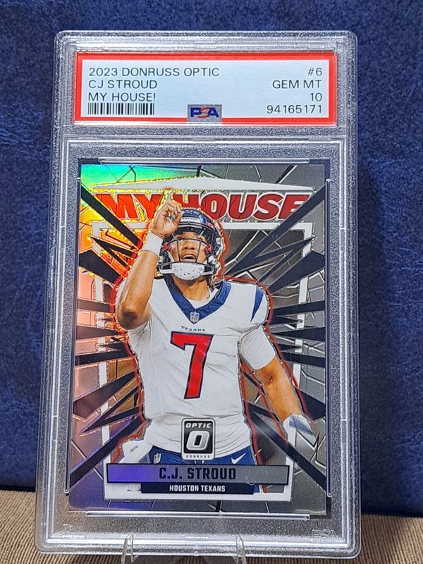2023 Optic CJ Stroud My House RC Football Card #6 Texans PSA 10 Gem Mint