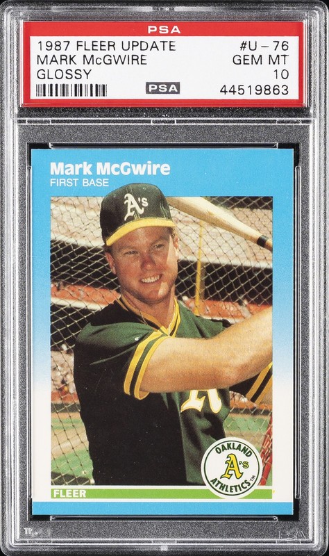 1987 FLEER UPDATE GLOSSY #U-76 MARK MCGWIRE PSA 10