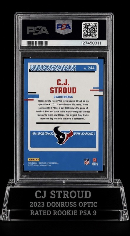 Panini 2023 Donruss Optic C.J. Stroud Rated Rookie RC #244 PSA 9 Texans view 2