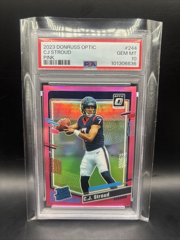 2023 PANINI DONRUSS OPTIC PINK #244 CJ STROUD ROOKIE RC PSA 10 view 1