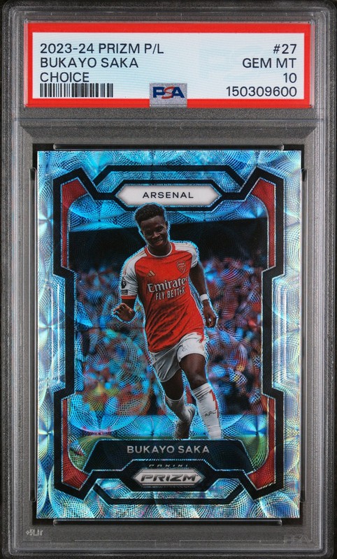 2023-24 PANINI PRIZM PREMIER LEAGUE CHOICE #27 BUKAYO SAKA PSA 10