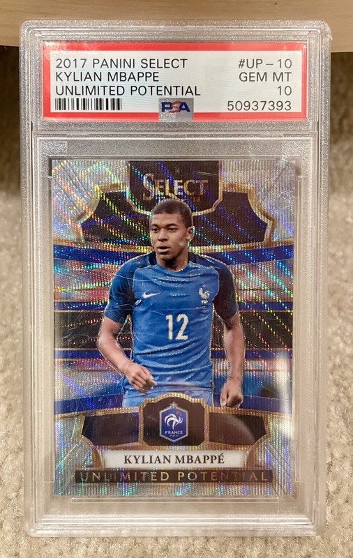 2017 PANINI SELECT UNLIMITED POTENTIAL #UP-10 KYLIAN MBAPPE PSA 10 ROOKIE RC 