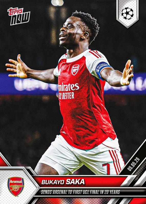 Bukayo Saka 2025-26 UCL Topps Now #132 Arsenal - Presale