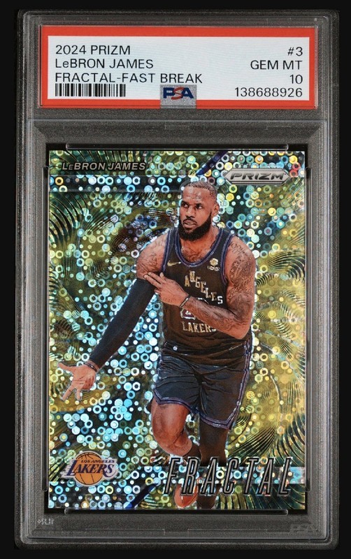 PSA 10 GEM MT 2024-25 Panini Prizm - Fractal LeBron James #3 Fast Break Prizm