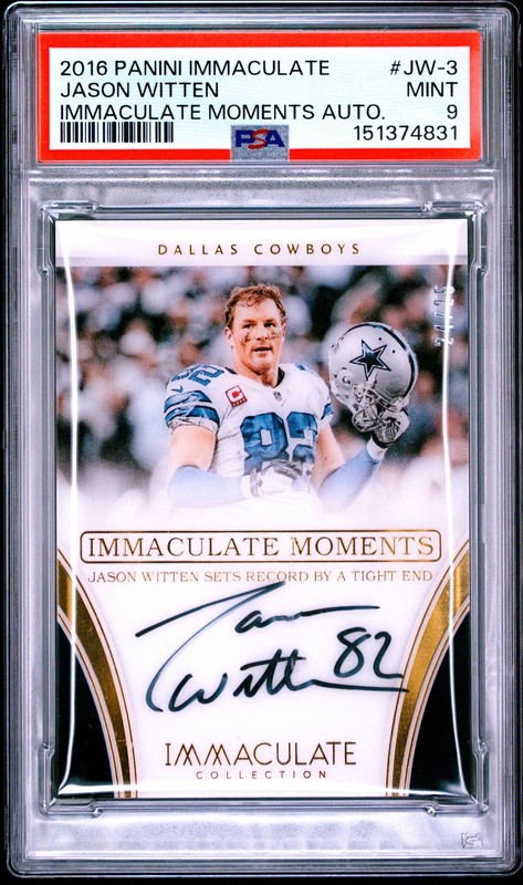 2016 PANINI IMMACULATE IMMACULATE MOMENTS AUTOS JASON WITTEN 24/25 PSA 9 AUTO