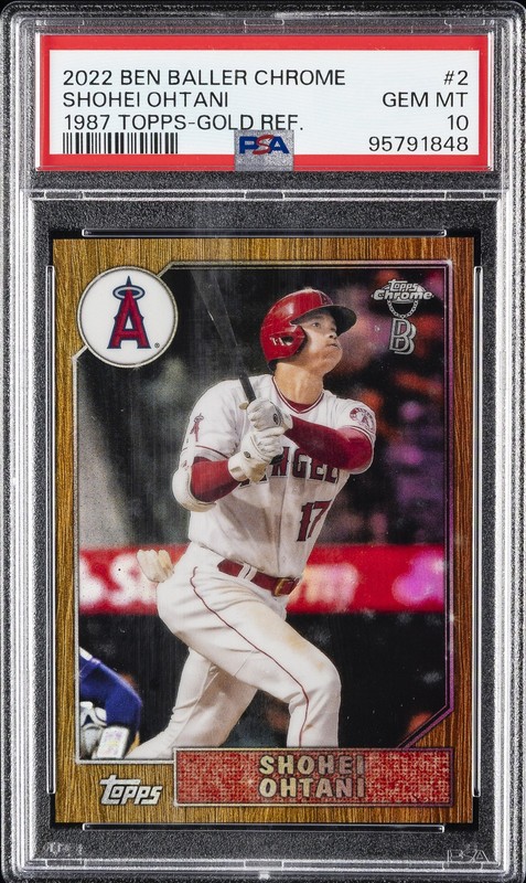 2022 TOPPS CHROME BEN BALLER 1987 TOPPS #2 SHOHEI OHTANI 36/50 PSA 10