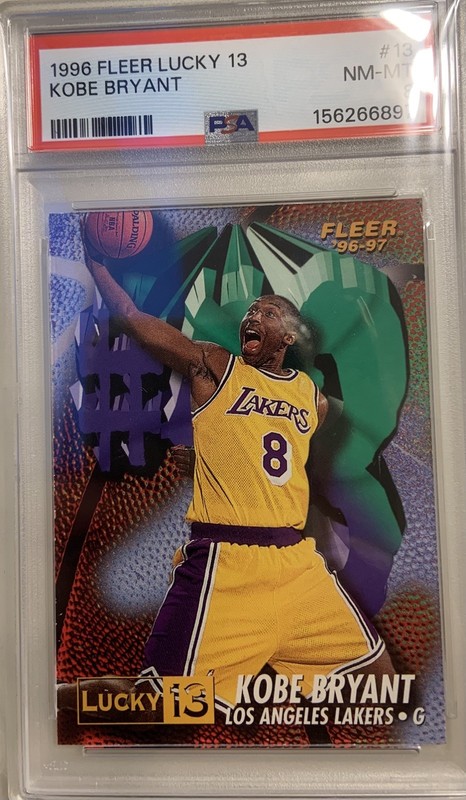 1996-97 Fleer #13 Kobe Bryant Lucky 13 RC Rookie PSA 8 NM-MT LA Lakers HOF SP