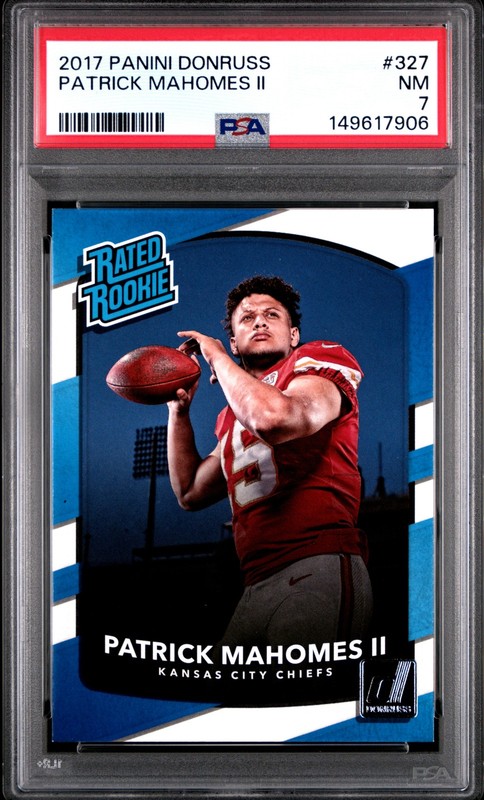 2017 PANINI DONRUSS #327 PATRICK MAHOMES II ROOKIE RC PSA 7