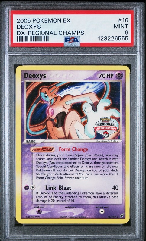 2005 POKEMON EX DEOXYS #16 DEOXYS DX-REGIONAL CHAMPS PSA 9 POP 29 NEW CERT