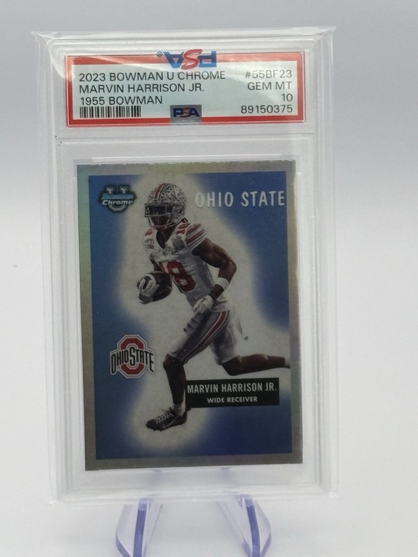 2023 Bowman U Chrome Marvin Harrison Jr 1955 Bowman PSA 10 Ohio State