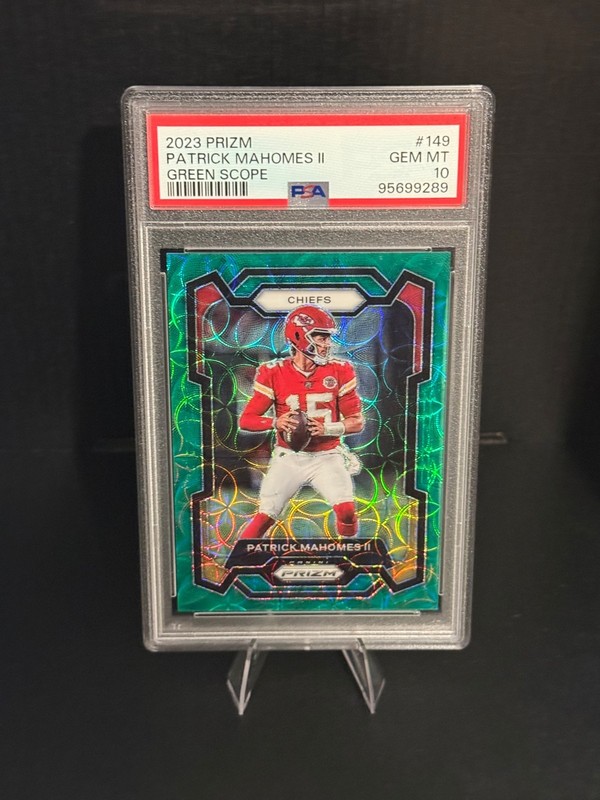Patrick Mahomes 2023 Panini Prizm Green Scope Prizm #’d/75 PSA 10 GEM MINT