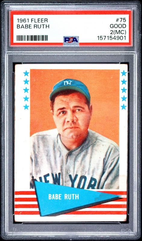 1961 FLEER #75 BABE RUTH PSA 2 MC