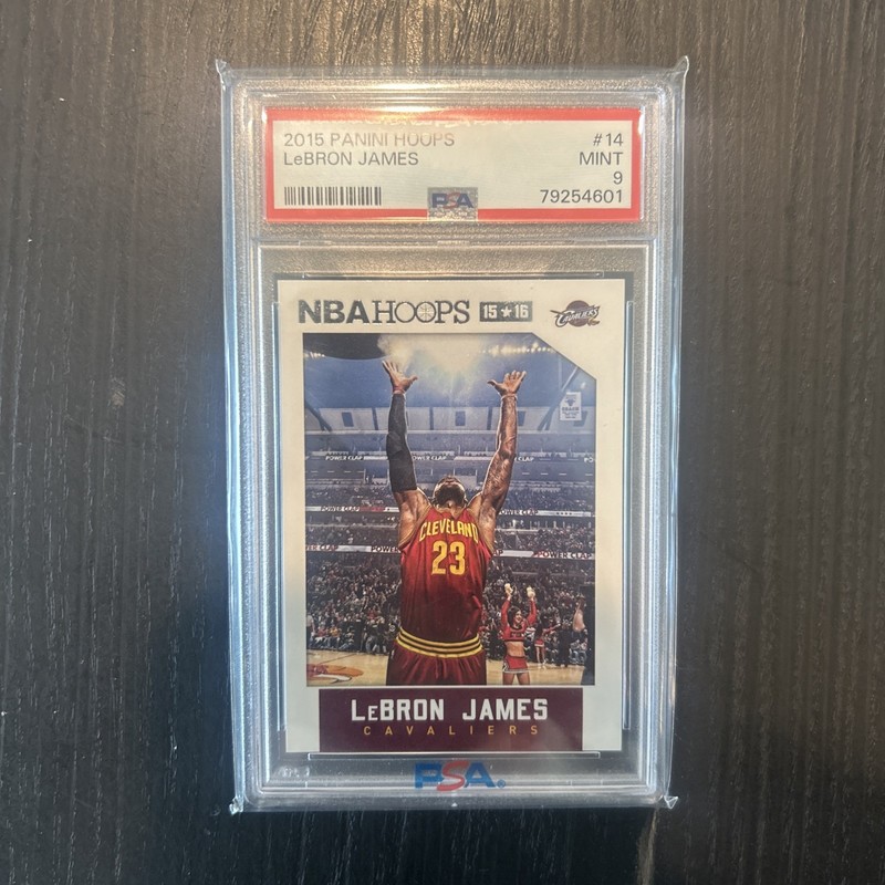 2015 Panini Hoops #14 LeBron James Chalk Toss PSA 9 MINT Cavs Legend