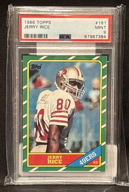 1986 Topps #161 Jerry Rice Rookie RC HOF PSA 9 Mint