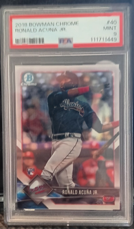 Ronald Acuna, Jr 2018 Bowman Chrome #40  Rookie PSA 9 Mint