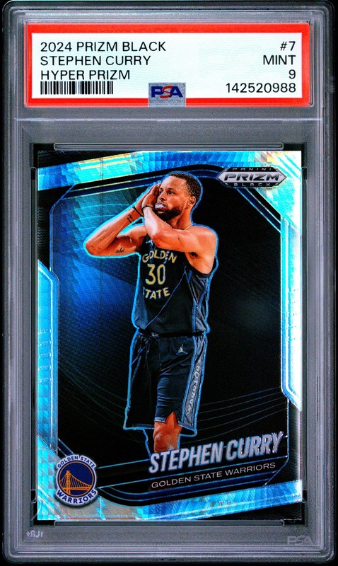 2024 PANINI PRIZM BLACK HYPER PRIZM #7 STEPHEN CURRY PSA 9