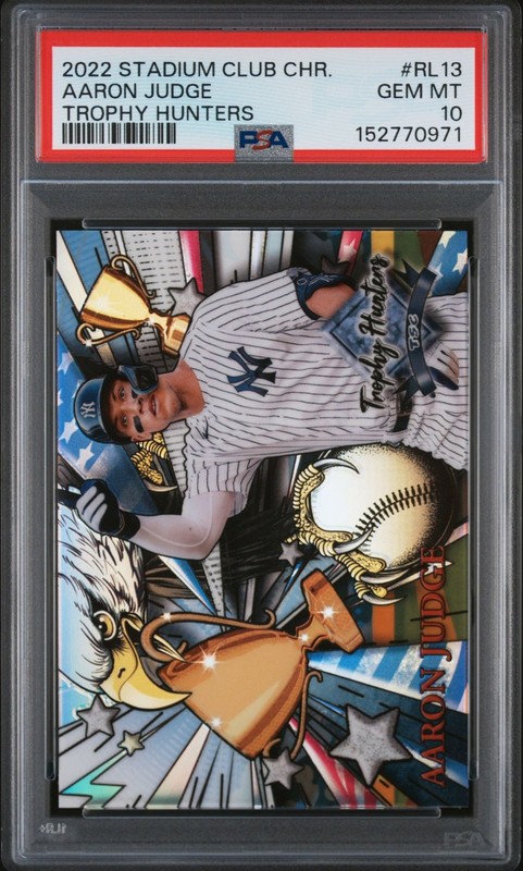 2022 TOPPS STADIUM CLUB CHROME TROPHY HUNTERS RL13 AARON JUDGE PSA 10 GEM MT