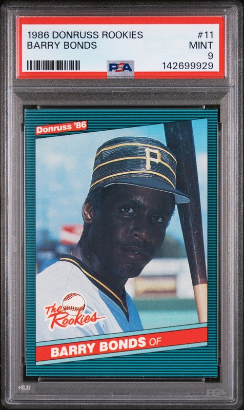 1986 DONRUSS ROOKIES #11 BARRY BONDS ROOKIE RC PSA 9
