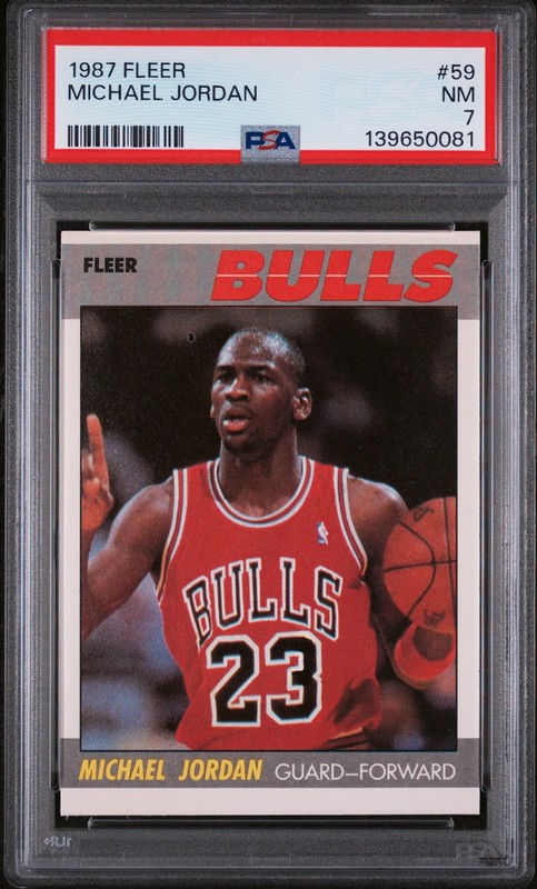 1987 FLEER #59 MICHAEL JORDAN PSA 7