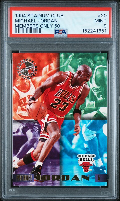 1994 STADIUM CLUB MEMBERS ONLY 50 #20 MICHAEL JORDAN PSA 9