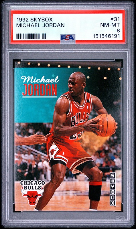 1992 SKYBOX #31 MICHAEL JORDAN PSA 8